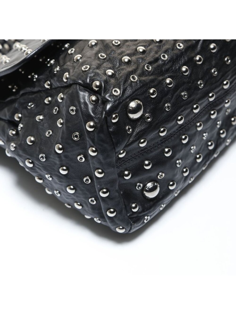 ★SOLD★ Prada Shoulder Bag Studded Chain Silver - Picture 5 of 10